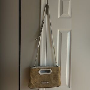 Michael Kors Tan and White Crossbody Bag
